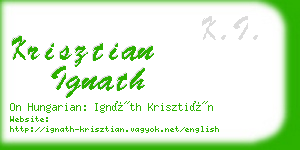 krisztian ignath business card